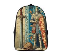 kaiyun Armas y armaduras medievales Bolsa Unisex,Ángel guerrero Mochila Escolar Para Adolescentes Ultraligero 16 inch