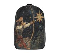 kaiyun Arquero indonesio Flechas apuntando a las estrellas por la noche,mochilas De Viaje Impresas En 3D, Ligero Y Transpirable Bolsa De Escuela Escolar Para Niños 17inch