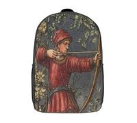 kaiyun Arquero sosteniendo arco y flecha Bolsa Unisex,Estilo medieval Mochila Escolar Para Adolescentes Ultraligero 17inch