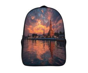 kaiyun Arquitectura tailandesa nocturna Mochila Para Niños De Libro De Jardín De Infantes Ajustables De Libro De Niñas De Escuela Primaria 16 inch