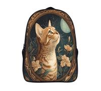 kaiyun Art Nouveau Niños, Niñas Y Adolescentes, Bolsa De Escuela Ligera Para Portátil, Gato Mochila Informal 16 inch