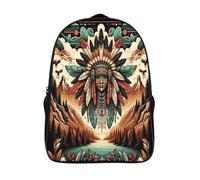 kaiyun Arte africano Niña,Chicos El último mohicano Mochila Escolar Para Viaje Bolsa De Escuela 16 inch