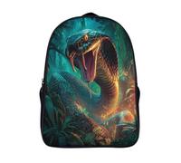 kaiyun Arte cómico Bolsa De Escuela De Niño Y Niña,Mochila De Escuela Primaria Con Estampado De The Great King Cobra in The Selva Dibujos Niños Adolescentes 16 inch