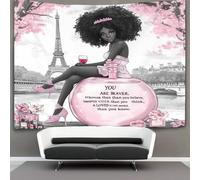 kaiyun Arte de empoderamiento femenino Escena de París Tapices Para,sala De Estar,apartamento,dormitorio,decoración Artística De Pared 150cmx200cm