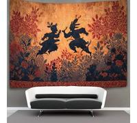 kaiyun Arte de teatro de sombras: los dos personajes luchando en la obra Tapiz Para Colgar En La Pared Tapices Estéticos,decoración De Dormitorio, Sala De Estar,dormitorio 130cmx150cm