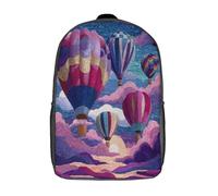 kaiyun Arte en mosaico, globos aerostáticos, un cielo colorido,mochilas De Viaje Impresas En 3D, Ligero Y Transpirable Bolsa De Escuela Escolar Para Niños 17inch