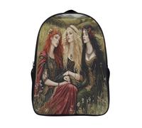 kaiyun Arte Medieval Bolsa De Escuela De Niño Y Niña,Mochila De Escuela Primaria Con Estampado De Chica in The Field Dibujos Niños Adolescentes 16 inch