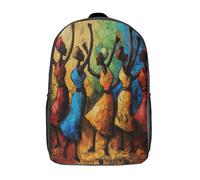 kaiyun Arte Tribal Africano Mochila Gente bailando en el club Para Niños De Libro De Jardín De Infantes Ajustables De Libro De Niñas De Escuela Primaria 17inch