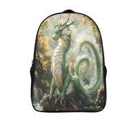kaiyun Asian Verde Dragón Mochilas Escolar,3D Animales Impreso,Bolsas De Niños Estudiantes De Primaria Y Secundaria 16 inch