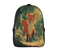kaiyun At Dawn, A Little FBuey with Fiery Red Fur Ran Happily Bolsas Niños Con Diseño Transpirable Y Cremallera Mochila Escolar Estudiantes Adolescentes Chicos Chicas 16 inch