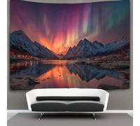 kaiyun Aurora Boreal Tapiz De Pared Snow-Montañas nevadas of The Lofoten Islands Tapices Estéticos Decoración De Habitación Para,sala De Estar,universidad Decoración Del Hogar 180cmx230cm