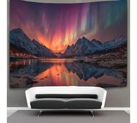 kaiyun Aurora Boreal Tapiz De Pared Snow-Montañas nevadas of The Lofoten Islands Tapices Estéticos Decoración De Habitación Para,sala De Estar,universidad Decoración Del Hogar 70cmx100cm
