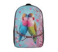 kaiyun Aves del amor Mochila Estilo de pintura romántica Bolsas Escolar De Impresos En 3D De Para Niños Niñas Estudiantes De Primaria Y Secundaria 17inch