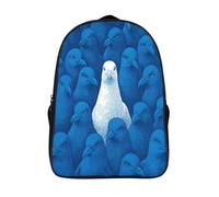kaiyun Aves marinas Mochila Infantil Ilustración de póster azul y blanco Bolsa De Escolar Niña Niño Bolsas Mochilas Para Colegio Viaje Cámping 16 inch