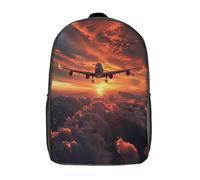 kaiyun Avión Mochila Taking Off at Solset Bolsas Escolar De Impresos En 3D De Para Niños Niñas Estudiantes De Primaria Y Secundaria 17inch