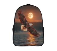 kaiyun Bald Águila Soaring over The Ocean Mochila Para Niños De Libro De Jardín De Infantes Ajustables De Libro De Niñas De Escuela Primaria 16 inch
