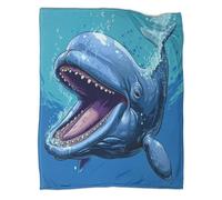 kaiyun Ballenas Felices Blanket - Manta Cálida Versátil para Sofás,Vida Marina Colcha Patchwork De Cama De Viaje Suave Y Cómoda,50x60inch(127x152cm)