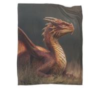 kaiyun Beautiful Dragón Lying on The Grass Manta,Suave,Cómoda Y Cálida,con Patrón 3D Sofá Cama,Adecuado para Uso Doméstico Y Camping.,50x60inch(127x152cm)