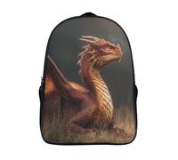 kaiyun Beautiful Dragón Lying on The Grass Mochilas Infantiles 3D Impreso Niños De Colegio Viajes Deportes Bolsa De Escuela 16 inch