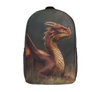 kaiyun Beautiful Dragón Lying on The Grass Niños,Mochilas Escolares Adolescentes, Alta Capacidad Bolsas Infantil,Informal Primaria Y Secundaria 17inch