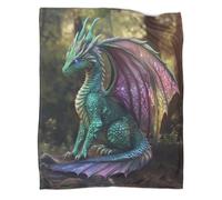 kaiyun Beautiful Mother Dragón Manta Suave Y Cómoda Impresa En 3D Arcoíris-Colored Double Wings Colcha Patchwork Adolescente Y Adultos Estampada Adecuada para Cama Y Sofá 70x80inch(180x200cm)