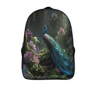 kaiyun Beautiful Pavo reals in The Lush Forest Mochila | | Bolsa Escolar Unisex Para Niños Pequeños 39x29x16cm