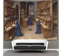 kaiyun Biblioteca de la Abadía Tapiz De Pared Arte medieval Tapices Estéticos Decoración De Habitación Para,sala De Estar,universidad Decoración Del Hogar 130cmx150cm