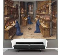 kaiyun Biblioteca de la Abadía Tapiz De Pared Arte medieval Wall Tapestry, Ela Decoración Para Sala Estar Dormitorio La Pared Del 70cmx100cm
