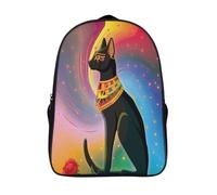 kaiyun Black Gato Bolsas Niños Con Diseño Transpirable Y Cremallera Arte egipcio Estilo Mochila Escolar Estudiantes Adolescentes Chicos Chicas 16 inch