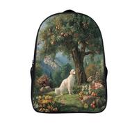 kaiyun Blanco Golden Retriever Under The Apple Tree Mochila Para Niños De Libro De Jardín De Infantes Ajustables De Libro De Niñas De Escuela Primaria 39x29x16cm
