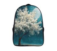 kaiyun Blanco Trees in Full Bloom, Oil Painting Texture Mochilas Escolares Adolescentes Para Escuela Intermedia Niño Y Niñas Bolsas Escolares 39x29x16cm