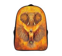 kaiyun Bohemian Style Mochilas Infantiles Eagle with Spread Wings Elephant 3D Impreso Niños De Colegio Viajes Deportes Bolsa De Escuela 16 inch