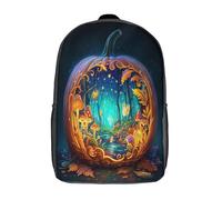 kaiyun Bosque mágico dentro de una calabaza Mochilas Para Chicos Y Chicas Adolescentes Bolsa De Escuela 17inch Gran Capacidad Con Hebilla De Ajust