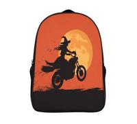 kaiyun Bruja conduciendo una motocicleta Mochilas Para Chicos Y Chicas Adolescentes Bolsa De Escuela 39x29x16cm Gran Capacidad Con Hebilla De Ajust