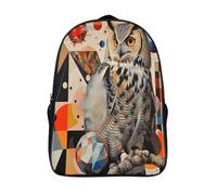 kaiyun Búho Bolsa De Escuela De Niño Y Niña,Mochila De Escuela Primaria Con Estampado De Patrón geométrico Dibujos Niños Adolescentes 16 inch