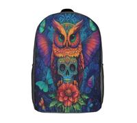 kaiyun Búho Mochila Mandala Sugar Cráneo Para Niños De Libro De Jardín De Infantes Ajustables De Libro De Niñas De Escuela Primaria 17inch