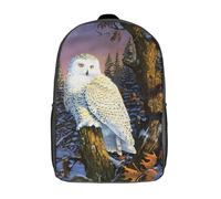 kaiyun Búho nival posado Mochilas Escolar Escena de bosque invernal Impresos En 3D Estudiantes De Primaria Y Secundaria Bolsas 17inch