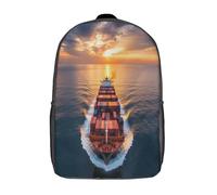 kaiyun Buque de Carga Niña,Chicos Solrise at Mar Mochila Escolar Para Viaje Bolsa De Escuela 17inch