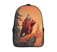 kaiyun Caballero a lomos de un oso rojo Mochila Infantil Colegio Y La Guardería Con Bolsa De Escuela Ideal Niños Y Niñas 39x29x16cm