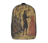 kaiyun Caballero y dama rubia Mochilas Infantiles Estilo de ilustración del siglo XIV 3D Impreso Niños De Colegio Viajes Deportes Bolsa De Escuela 17inch