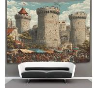 kaiyun Caballeros, estilo de personajes medievales Tapiz Para, Tapices Artísticos Decoración Para Colgar En La Pared Para Sala De Estar Dormitorio 130cmx150cm