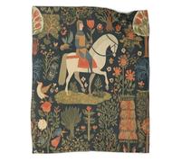 kaiyun Caballeros Medievales Montando a Caballo Manta,Suave,Cómoda Y,con Patrón 3D Sofá Cama,Adecuado para Uso Doméstico Y Camping.,40x50inch(100x130cm)