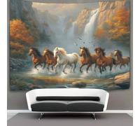kaiyun Caballos salvajes corriendo Tapiz Decoración Del Hogar Impresión HD Para Sala De Estar,dormitorio 130cmx150cm