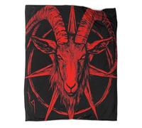 kaiyun Cabeza de Cabra roja Blanket - Manta Versátil para Sofás,Ilustración de fantasía Oscura Colcha Patchwork De Cama De Viaje Suave Y Cómoda,40x50inch(100x130cm)