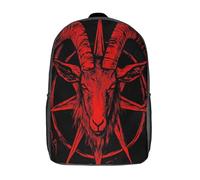 kaiyun Cabeza de cabra roja Mochila Ilustración de fantasía oscura Bolsas Escolar De Impresos En 3D De Para Niños Niñas Estudiantes De Primaria Y Secundaria 17inch