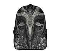 kaiyun Cabra Head, Mystical Symbol Niños,Mochilas Escolares Adolescentes,Estilo de fantasía oscura Alta Capacidad Bolsas Infantil,Informal Primaria Y Secundaria 16 inch