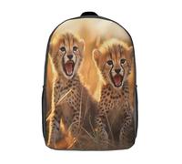 kaiyun Cachorro de guepardos Mochila |Animal salvaje | Bolsa Escolar Unisex Para Niños Pequeños 17inch