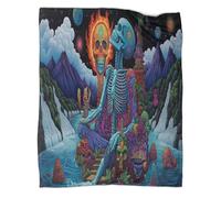 kaiyun Calavera Blanket - Manta Cálida Versátil para Sofás,Universo Colcha Patchwork De Cama De Viaje Suave Y Cómoda,50x60inch(127x152cm)