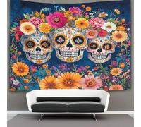 kaiyun Calavera de azúcars Tapiz,Various Flores And Patterns Colgar En La Pared,tapices Estéticos,decoración De Habitación Para Dormitorio,sala De Estar,universidad,130cmx150cm
