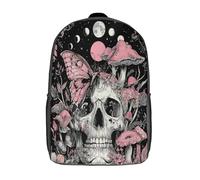 kaiyun Calavera rosa Mochila Escolar Para Niños Diseño de arte de fantasía Viaje Bolsas Para Portátil Adolescentes Alta Capacidad Bolsa De Escuela 17inch